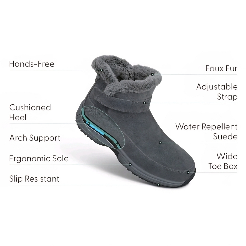 Orthofeet Women's Bliss Hands-Free Orthopedic Boots -Grey - Picture 9 of 9